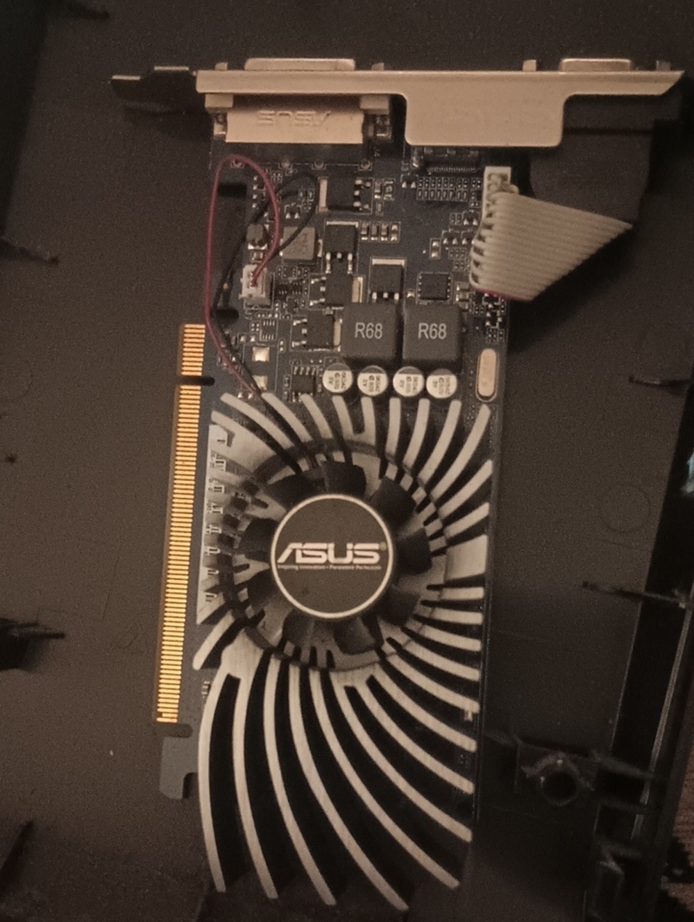ASUS Black and Silver Single-Fan PCIe Graphics Card